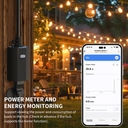 Minoston Z-Wave 800 Series Smart Plug with Energy Power Monitor for Outdoor and Indoor (MP22ZP)