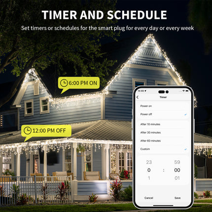 Minoston Z-Wave 800 Series Smart Plug with Energy Power Monitor for Outdoor and Indoor (MP22ZP)