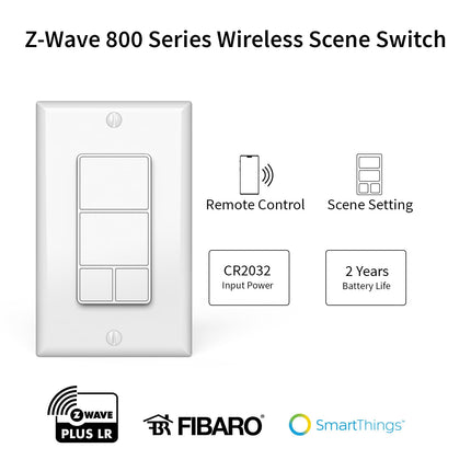 Minoston Z-Wave 800 Series Scene Remote Control 4 Buttons (MR40Z)