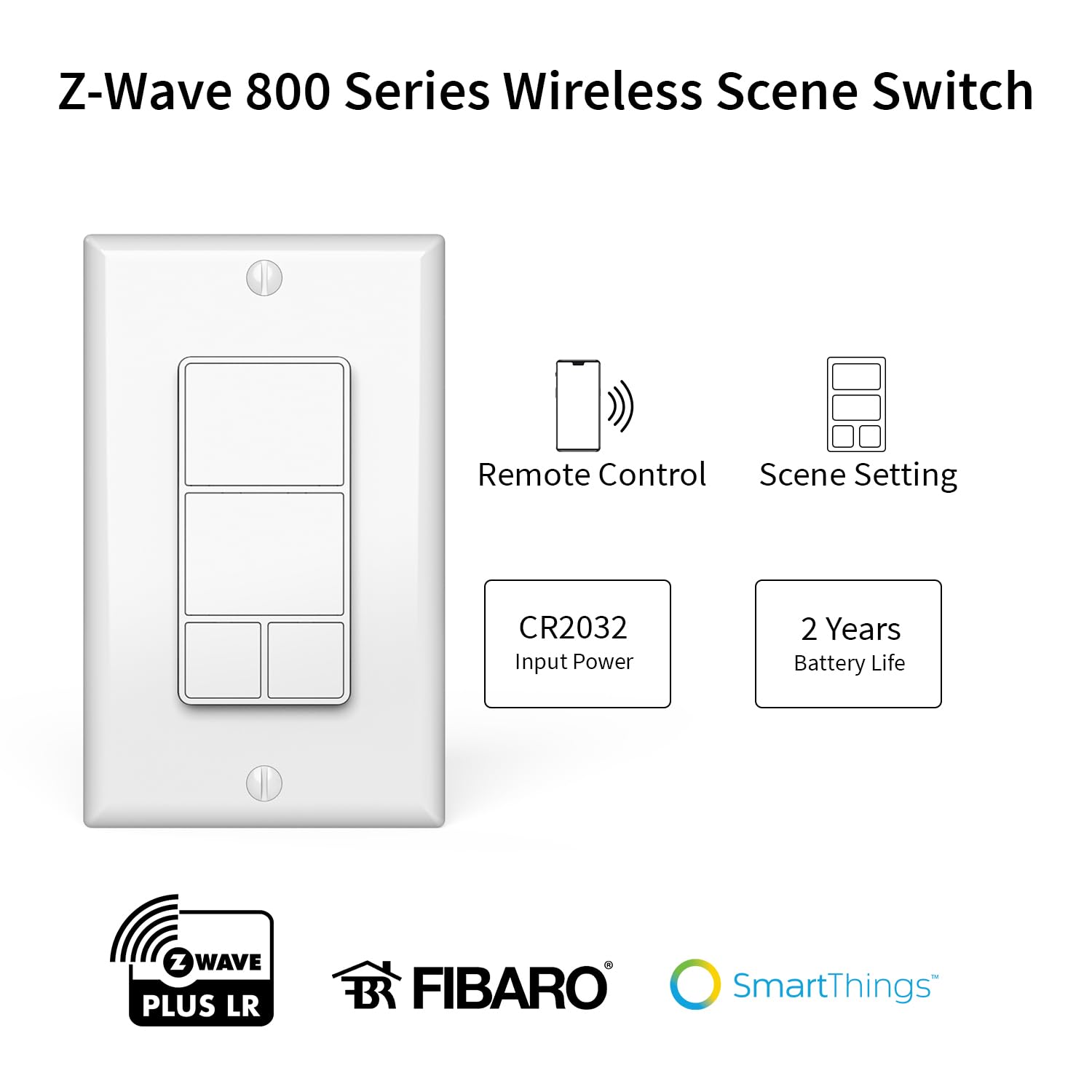 Z Wave Remote Control Replicate Minoston MR40Z Z-Wave 800 Series | 4-Button Scene Remote Control