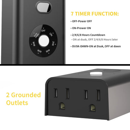 Minoston Outdoor Timer Outlet for Outdoor (MP40T)