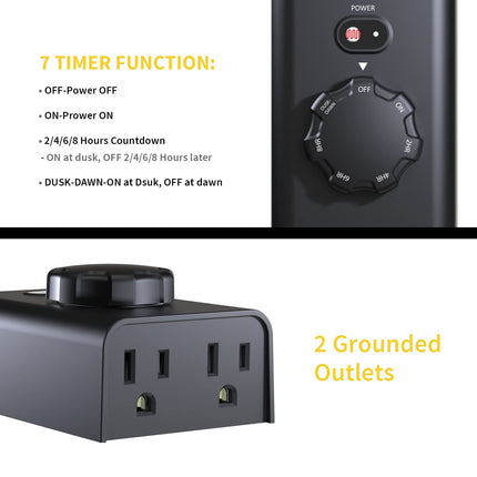Minoston Outdoor Timer Outlet for Outdoor (MP41T)
