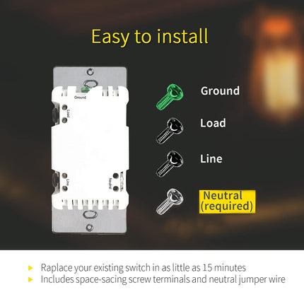 Minoston 4 Hour Countdown Timer Switch for Bathroom Fans White (MT10N)