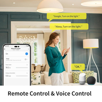 Minoston Z-Wave 800 Series Energy Power Monitor Smart Plug for Indooor (MP21ZP)