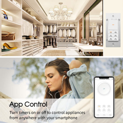 Minoston Wi-Fi 4 Hour Countdown Timer Switch for Bathroom Fans White (MT10W)