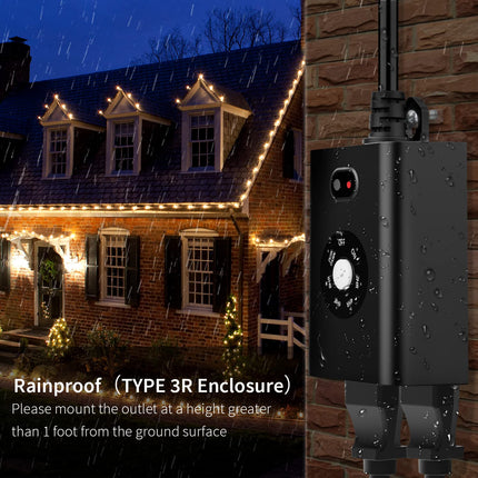 Minoston Outdoor Timer Outlet for Outdoor (MP40T)