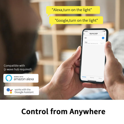 Minoston Z-Wave 800 Series Mini Smart Plug for Indoor (MP21Z)