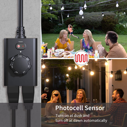 Minoston Outdoor Timer Outlet for Outdoor (MP41T)