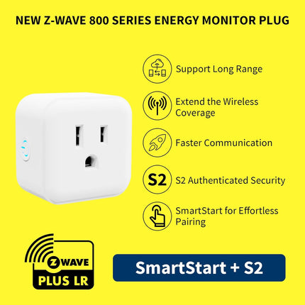 Minoston Z-Wave 800 Series Energy Power Monitor Smart Plug for Indooor (MP21ZP)