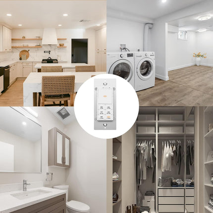 Minoston 4 Hour Countdown Timer Switch for Bathroom Fans White (MT10N)