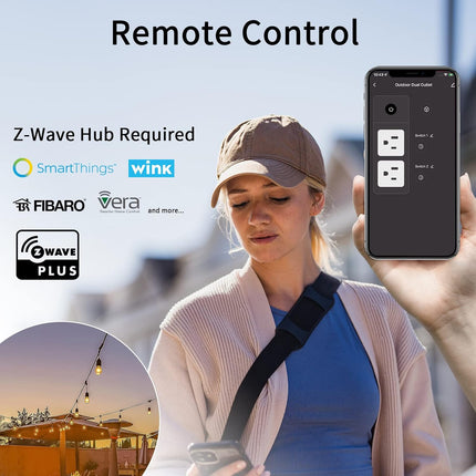 Minoston Z-Wave 800 Series Dual Smart Plug for Outdoor and Indoor (MP24Z)