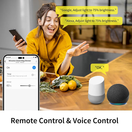 Minoston Z-Wave 800 Series Dimmer Smart Plug for Indoor (MP21ZD)