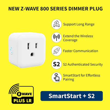 Minoston Z-Wave 800 Series Dimmer Smart Plug for Indoor (MP21ZD)