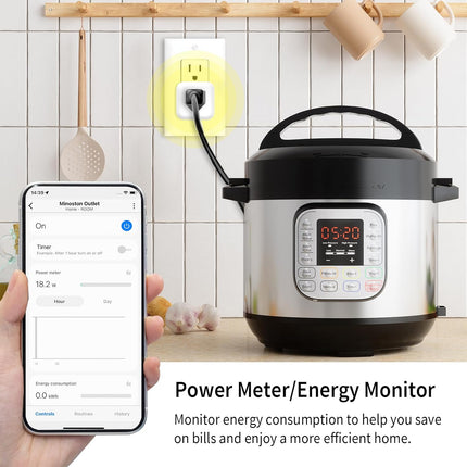 Minoston Z-Wave 800 Series Energy Power Monitor Smart Plug for Indooor (MP21ZP)