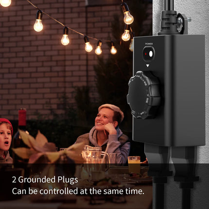 Minoston Outdoor Timer Outlet for Outdoor (MP41T)