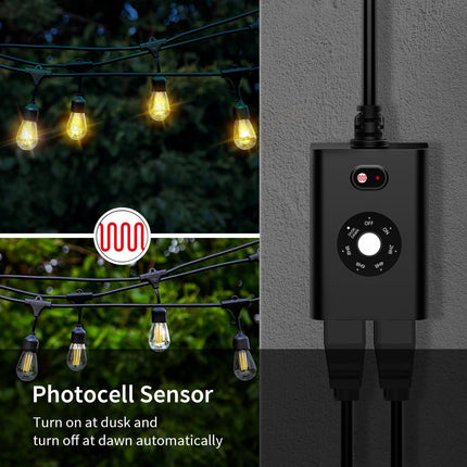 Minoston Outdoor Timer Outlet for Outdoor with Remote (MP42T)