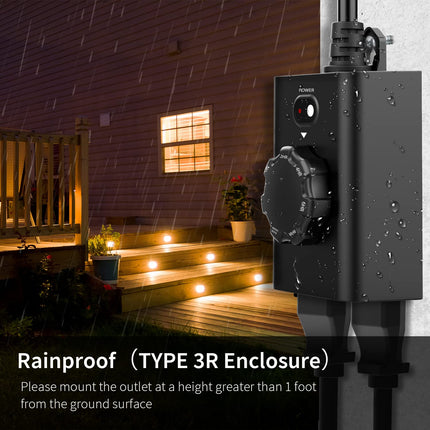 Minoston Outdoor Timer Outlet for Outdoor (MP41T)