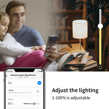 Minoston Z-Wave 800 Series Dimmer Smart Plug for Indoor (MP31ZD)