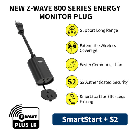 Minoston Z-Wave 800 Series Smart Plug with Energy Power Monitor for Outdoor and Indoor (MP22ZP)