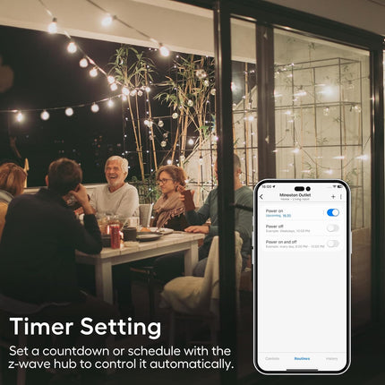 Minoston Z-Wave 800 Series Smart Plug for Outdoor and Indoor (MP22Z)