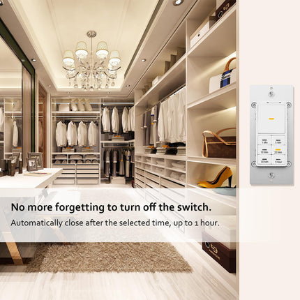 Minoston 1 Hour Countdown Timer Switch for Bathroom Fans White (MT11N)