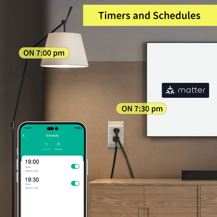 Minoston Matter Smart Plug Compatible with Google Home and Alexa,Protect Privacy, 2.4G Wi-Fi Only, White(MP25M)