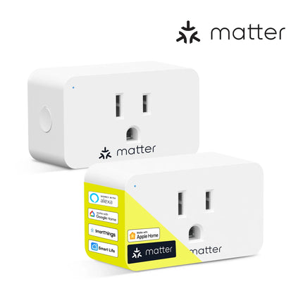 Minoston Matter Smart Plug Compatible with Google Home and Alexa,Protect Privacy, 2.4G Wi-Fi Only, White(MP25M)