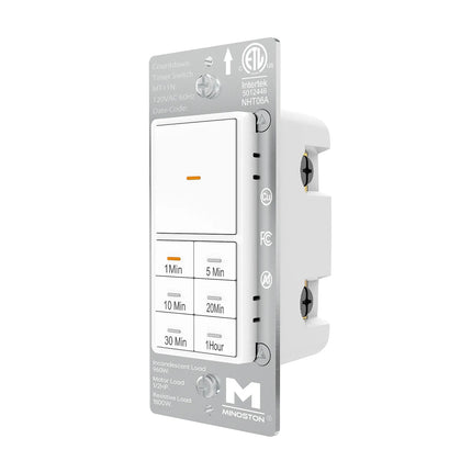 Minoston 1 Hour Countdown Timer Switch for Bathroom Fans White (MT11N)