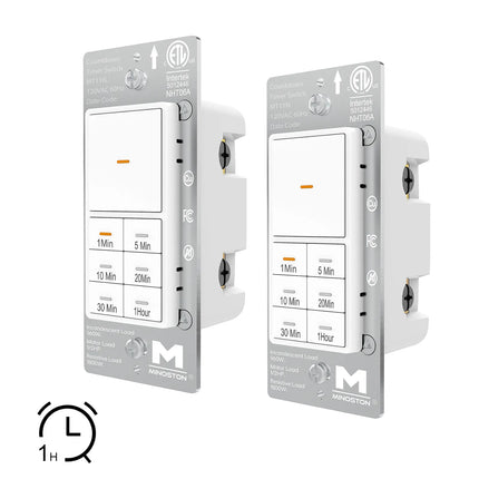 Minoston 1 Hour Countdown Timer Switch for Bathroom Fans White (MT11N)
