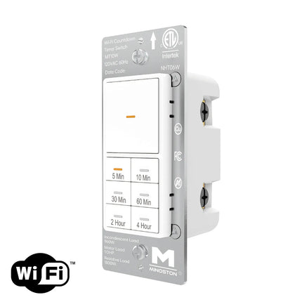 Minoston Wi-Fi 4 Hour Countdown Timer Switch for Bathroom Fans White (MT10W)