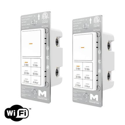 Minoston Wi-Fi 4 Hour Countdown Timer Switch for Bathroom Fans White (MT10W)