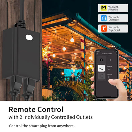 Minoston Wi-Fi Dual Smart Plug for Outdoor and Indoor (MP24W) Minoston