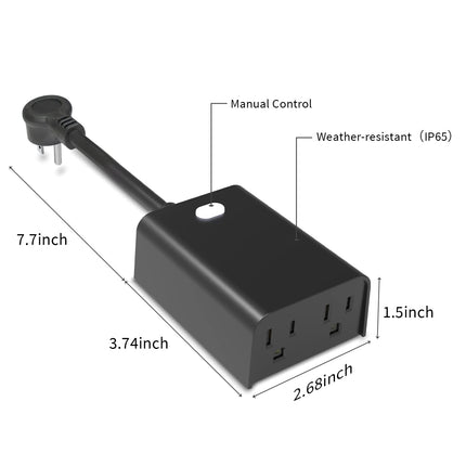 Minoston Wi-Fi Dual Smart Plug for Outdoor and Indoor (MP24W) Minoston